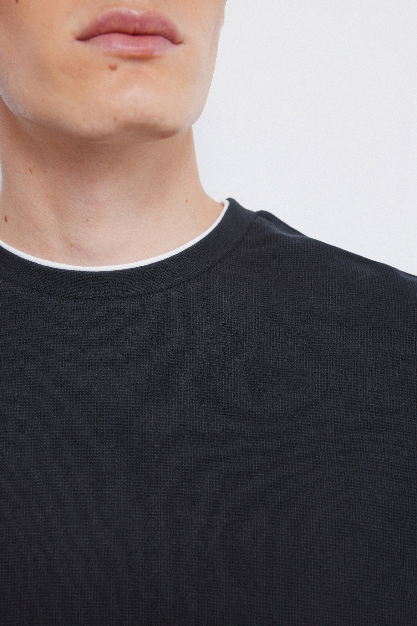 Springfield Camiseta doble tejido waffle negro