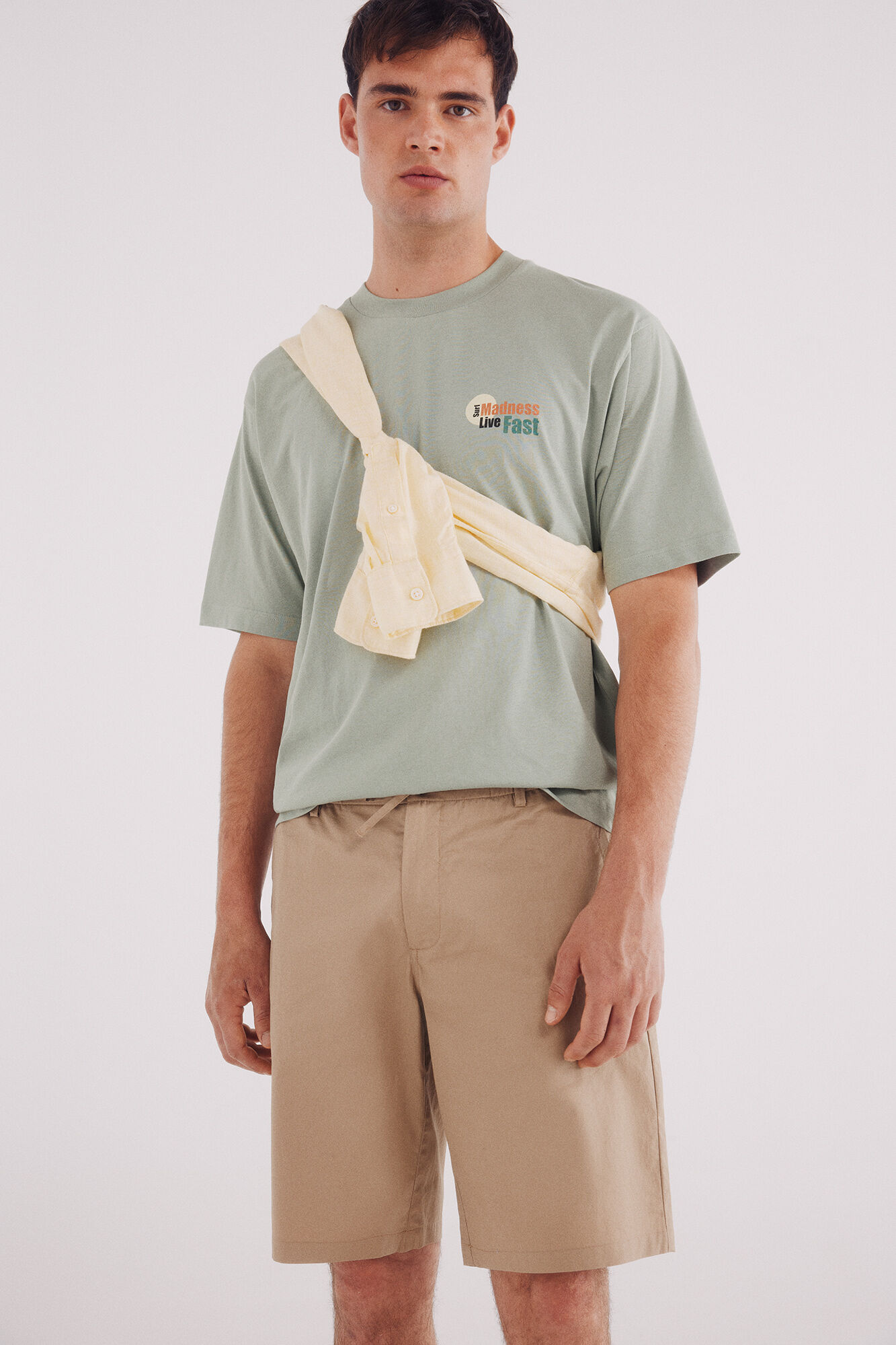 Springfield Bermuda popel&iacute;n comfort fit beige