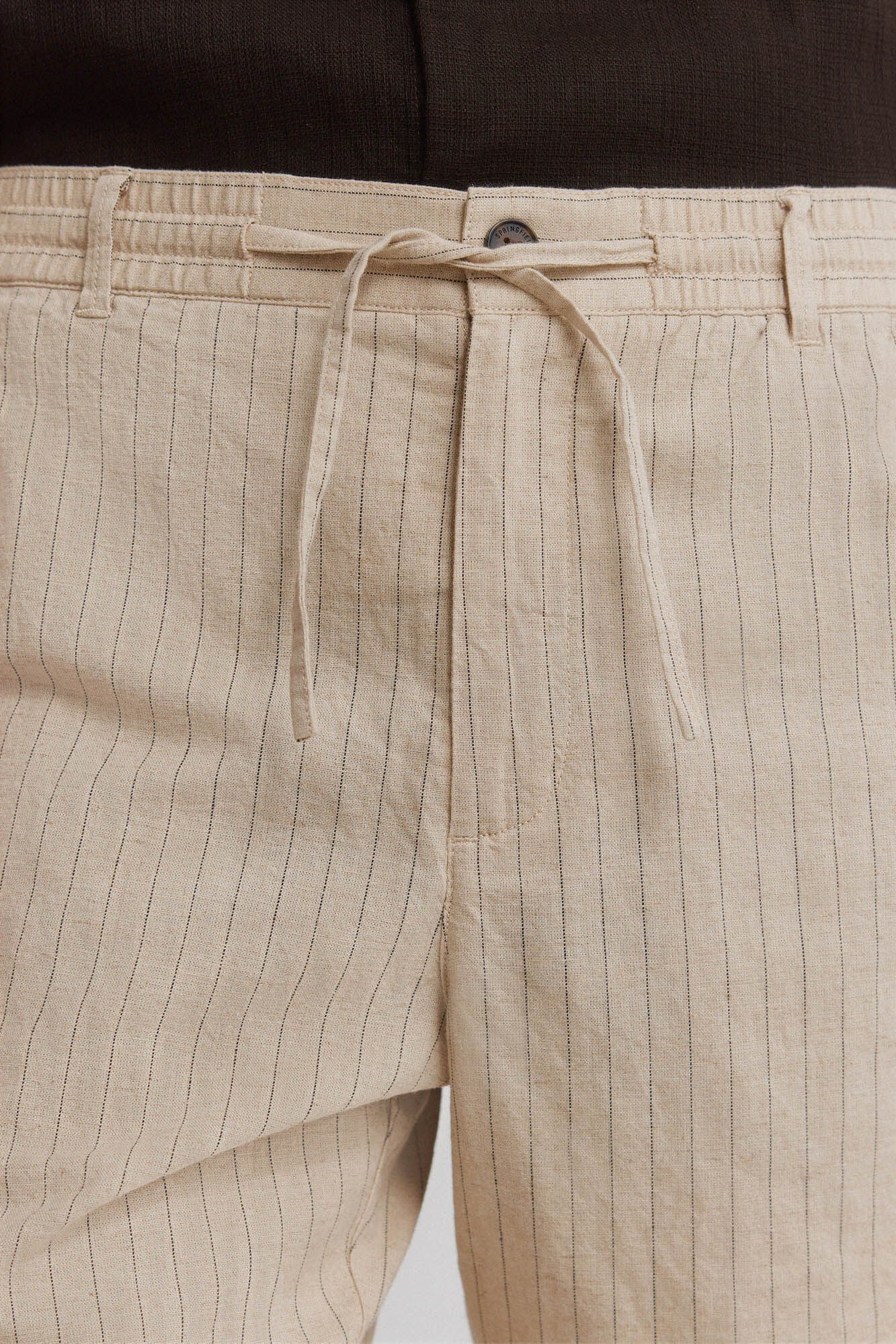 Springfield Bermudas de lino a rayas slim fit beige