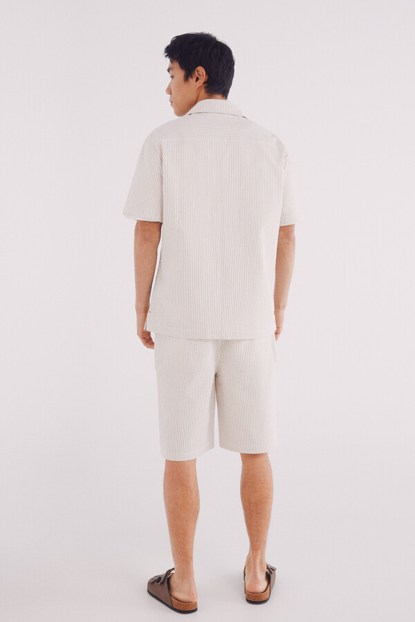 Springfield Bermudas seersucker relaxed fit beige