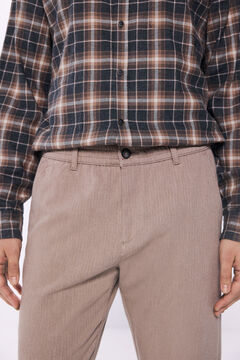 Springfield Pantalón comfort slim fit café