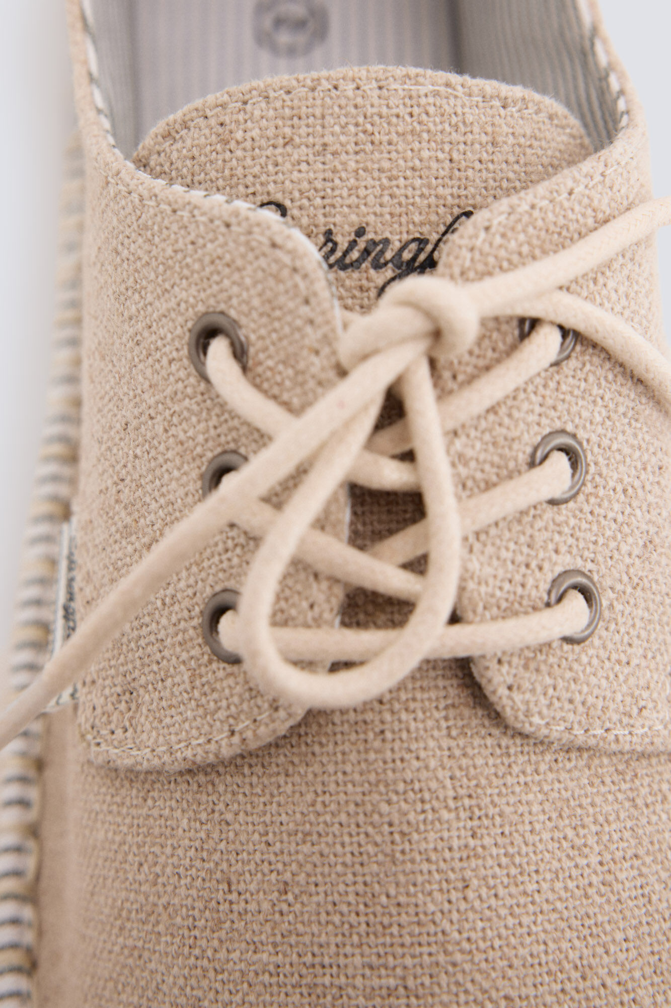 Springfield Alpargata de algod&oacute;n r&uacute;stico con contraste blanco