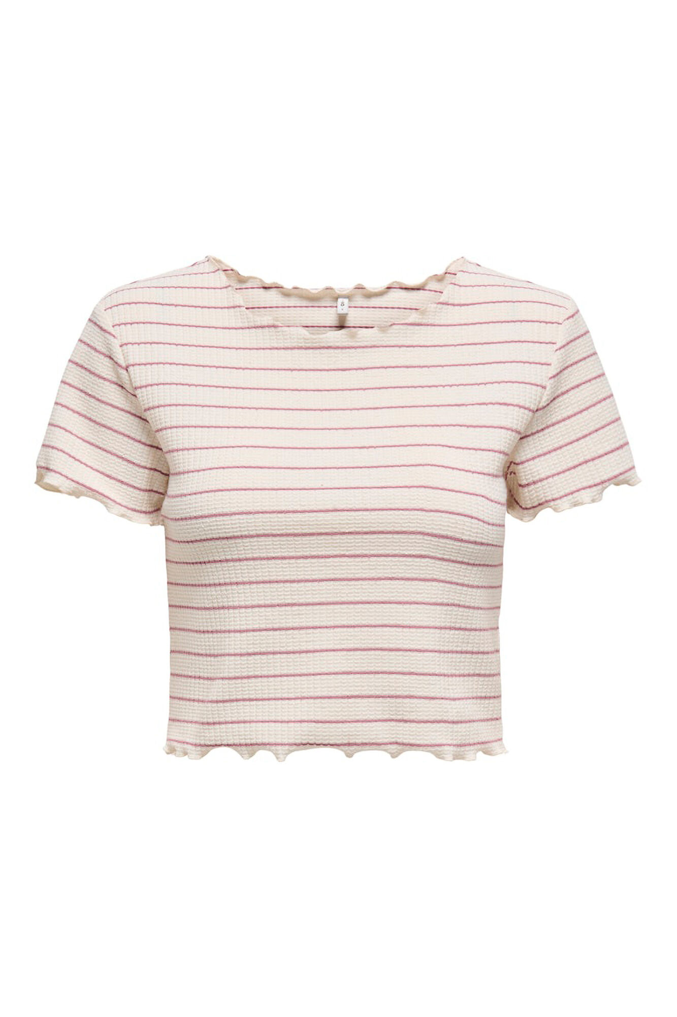 Only Playera crop de manga corta blanco