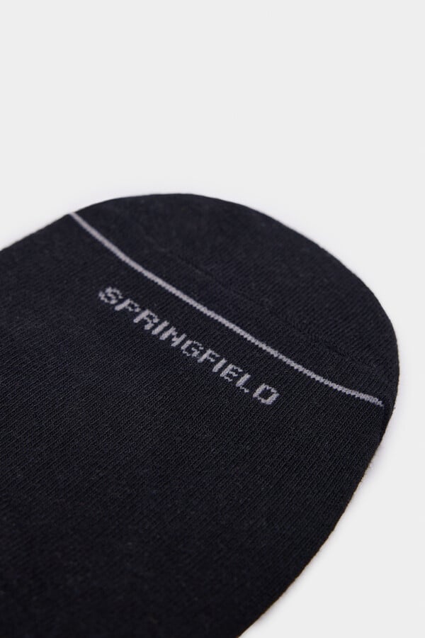 Springfield Calcetín invisible liso negro