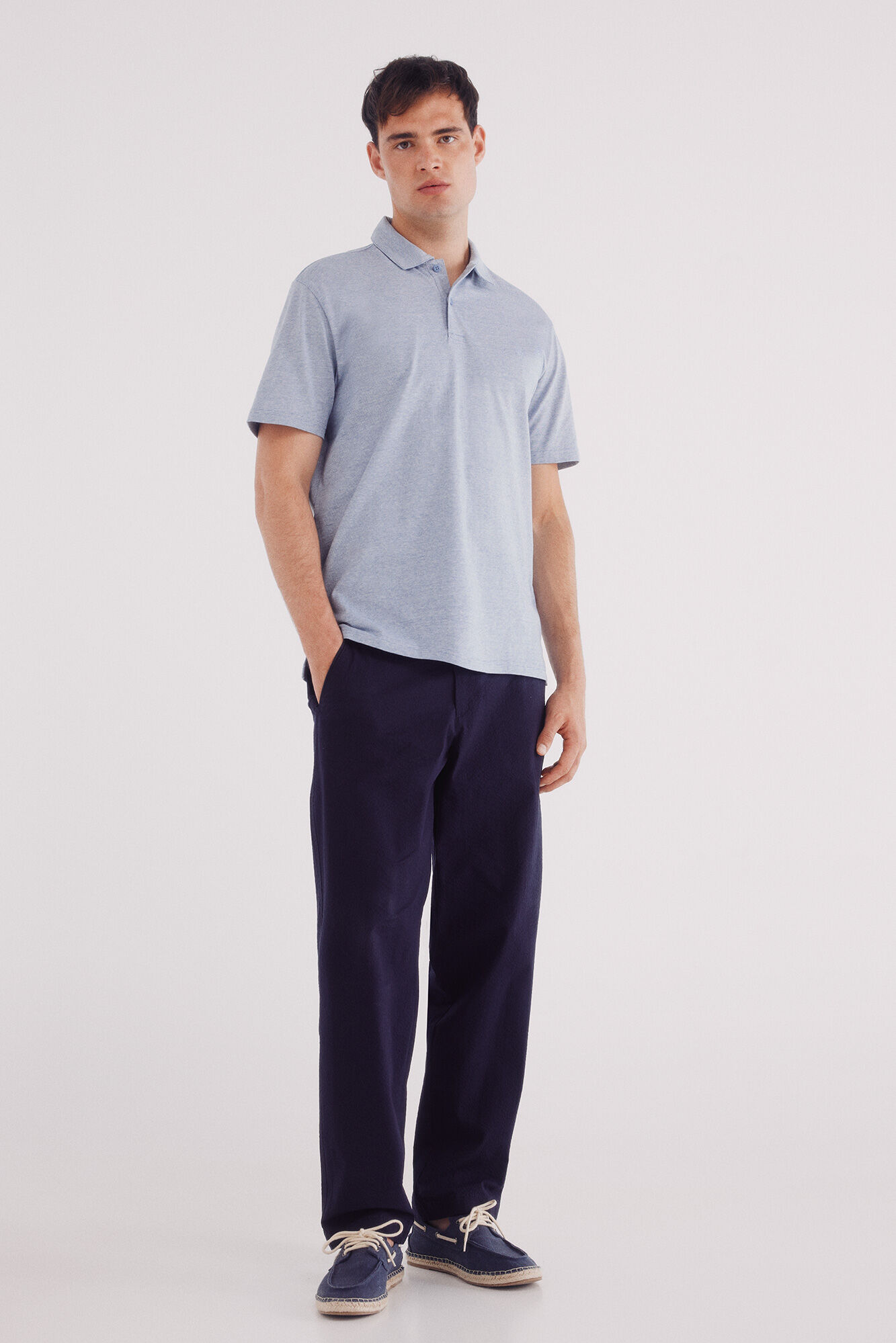 Springfield Polo jersey microraya azul