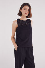 Springfield Playera combinada crochet negro