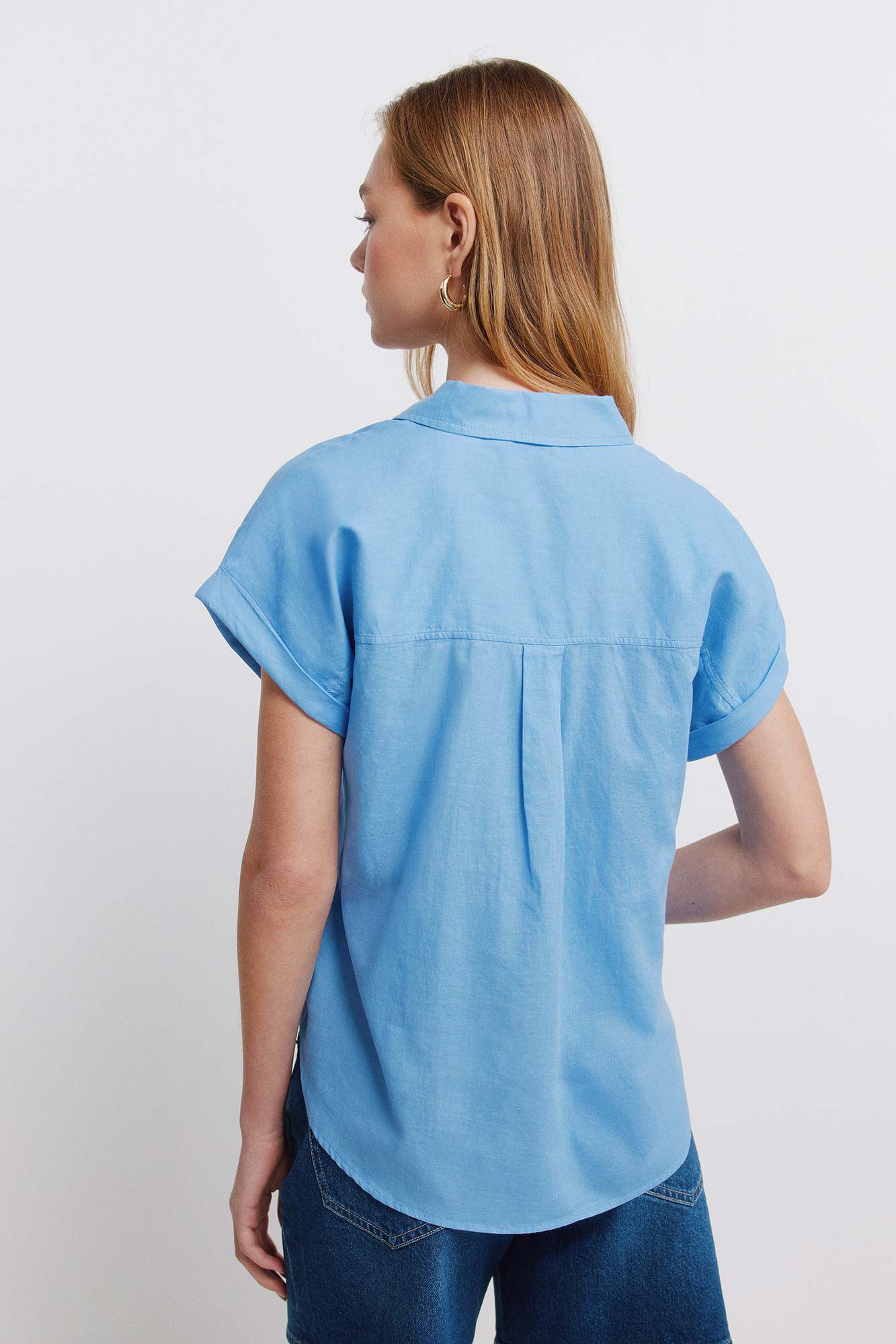 Springfield Camisa b&aacute;sica oxford turquesa