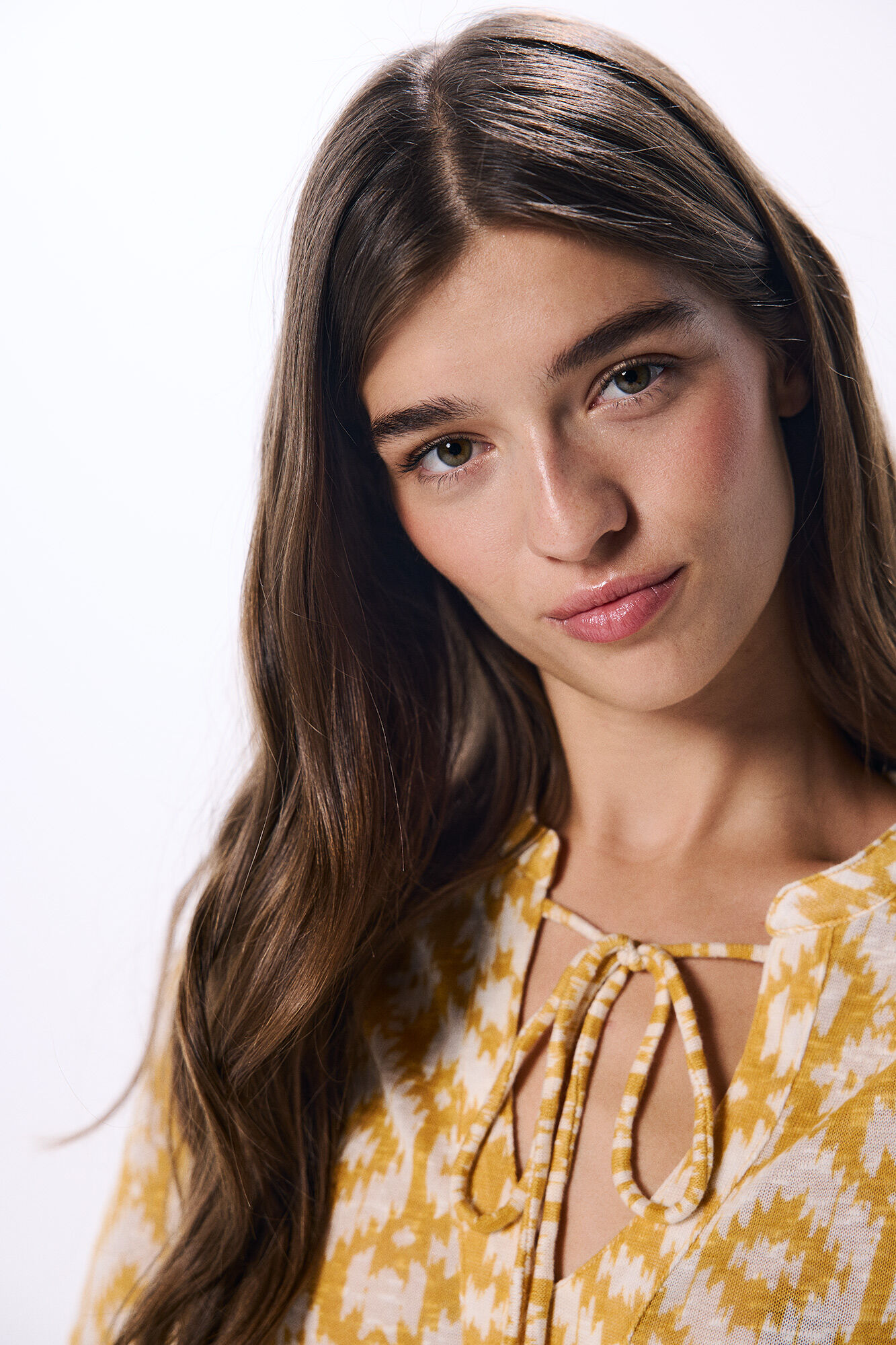 Springfield Blusa estampado &eacute;tnico amarillo