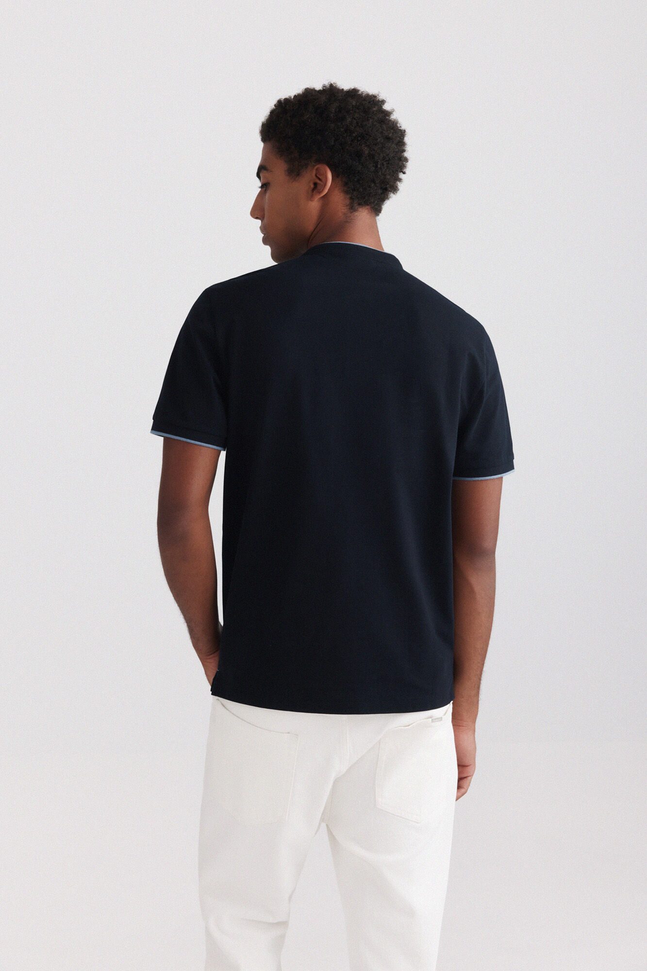 Springfield Polo de piqu&eacute; cuello mao slim fit marino