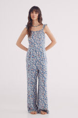Springfield Jumpsuit largo estampado espalda cruzada verde