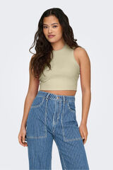Springfield Playera crop canalé beige