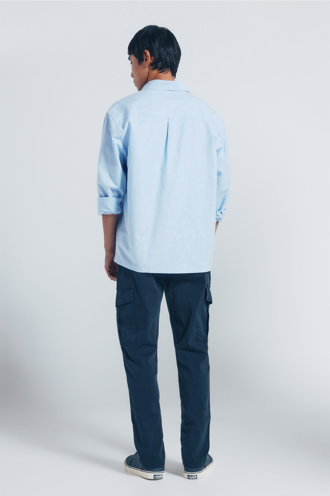 Springfield Pantal&oacute;n cargo casual de corte entallado azul