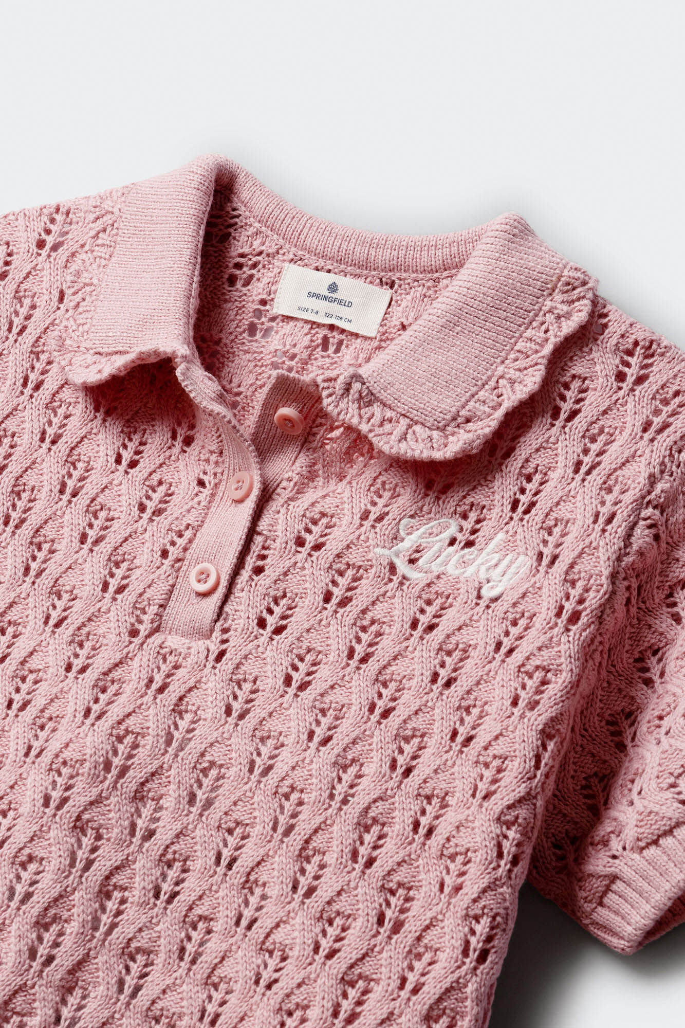 Springfield Kids Polo para ni&ntilde;a de tricot rosa