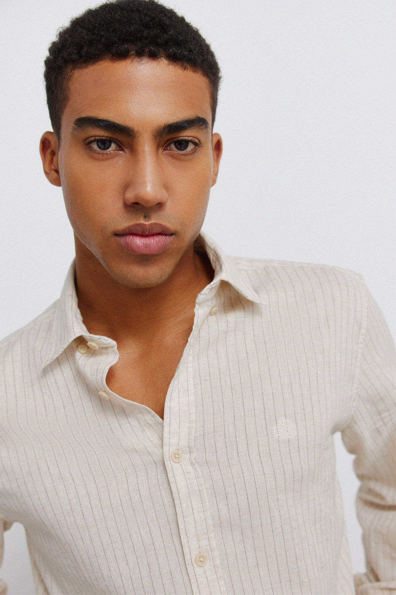 Springfield Camisa de lino a rayas