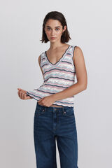 Springfield Top multicolor de tejido blanco