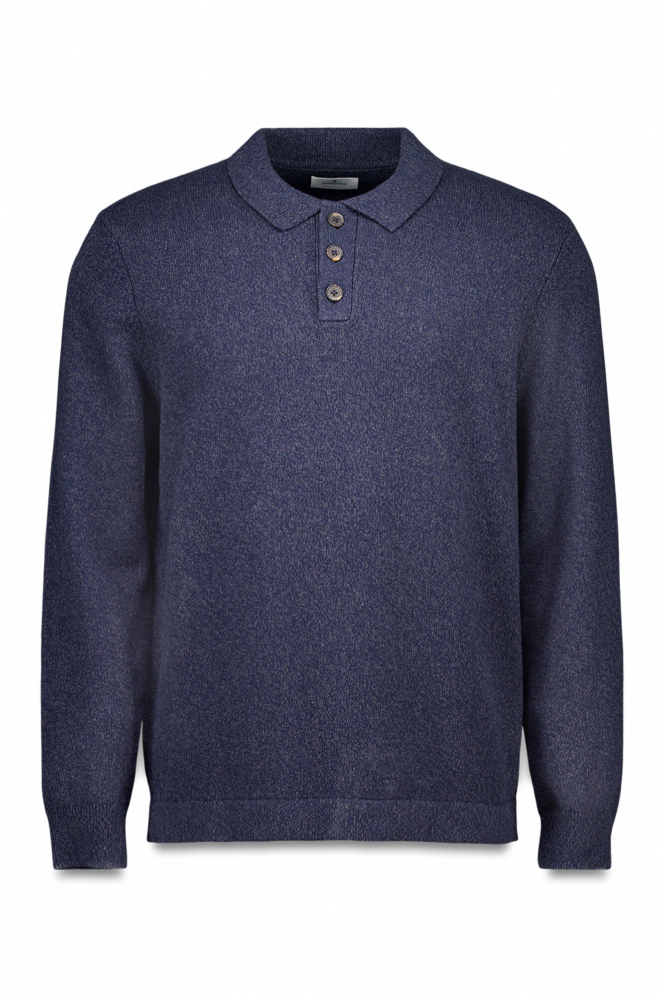 Springfield Jersey de cuello polo con botones azul