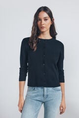 Springfield Cárdigan botones cuello redondo viscosa negro