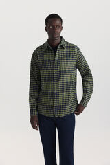 Springfield Camisa de franela estampado vichy verde
