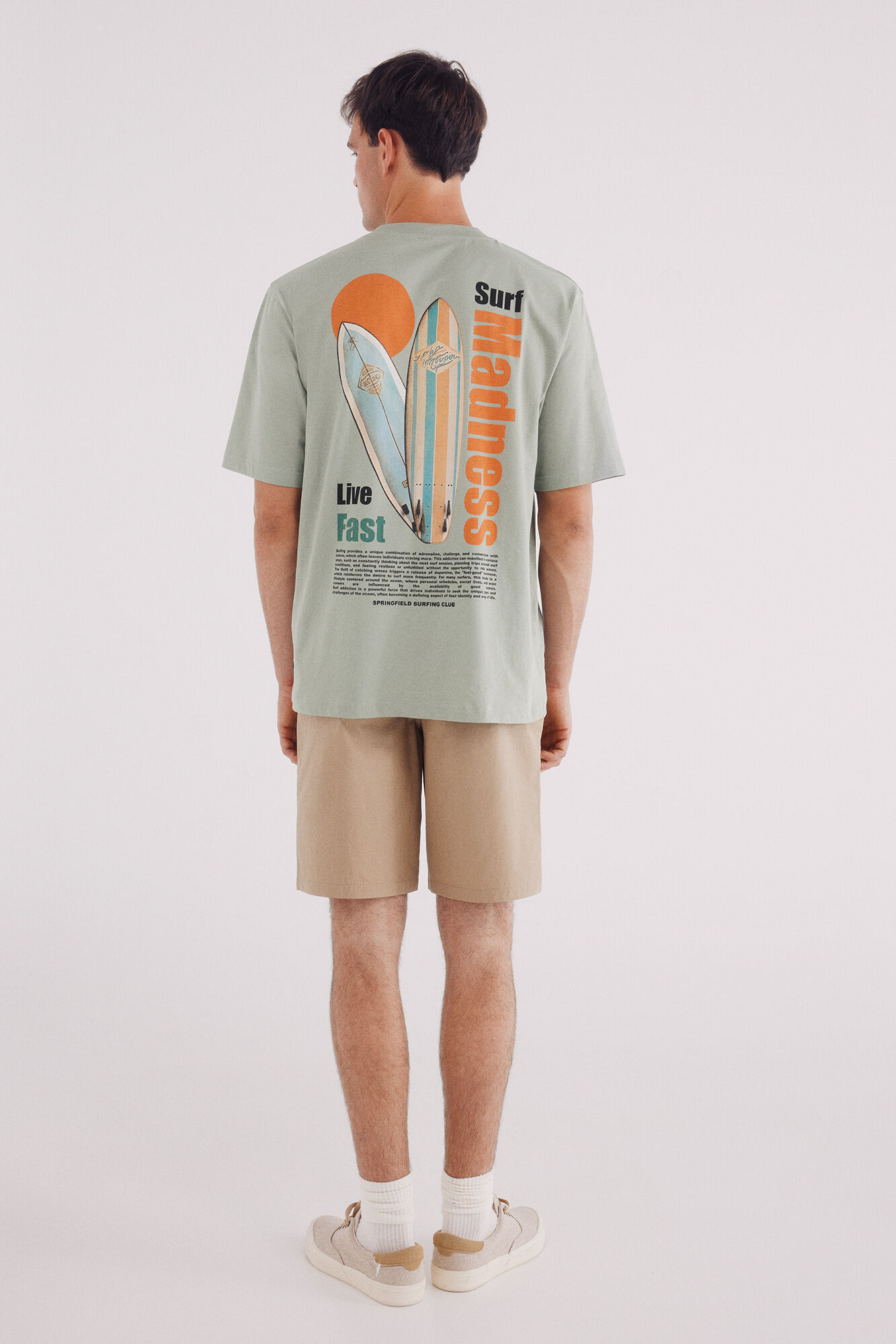 Springfield Bermuda popel&iacute;n comfort fit beige