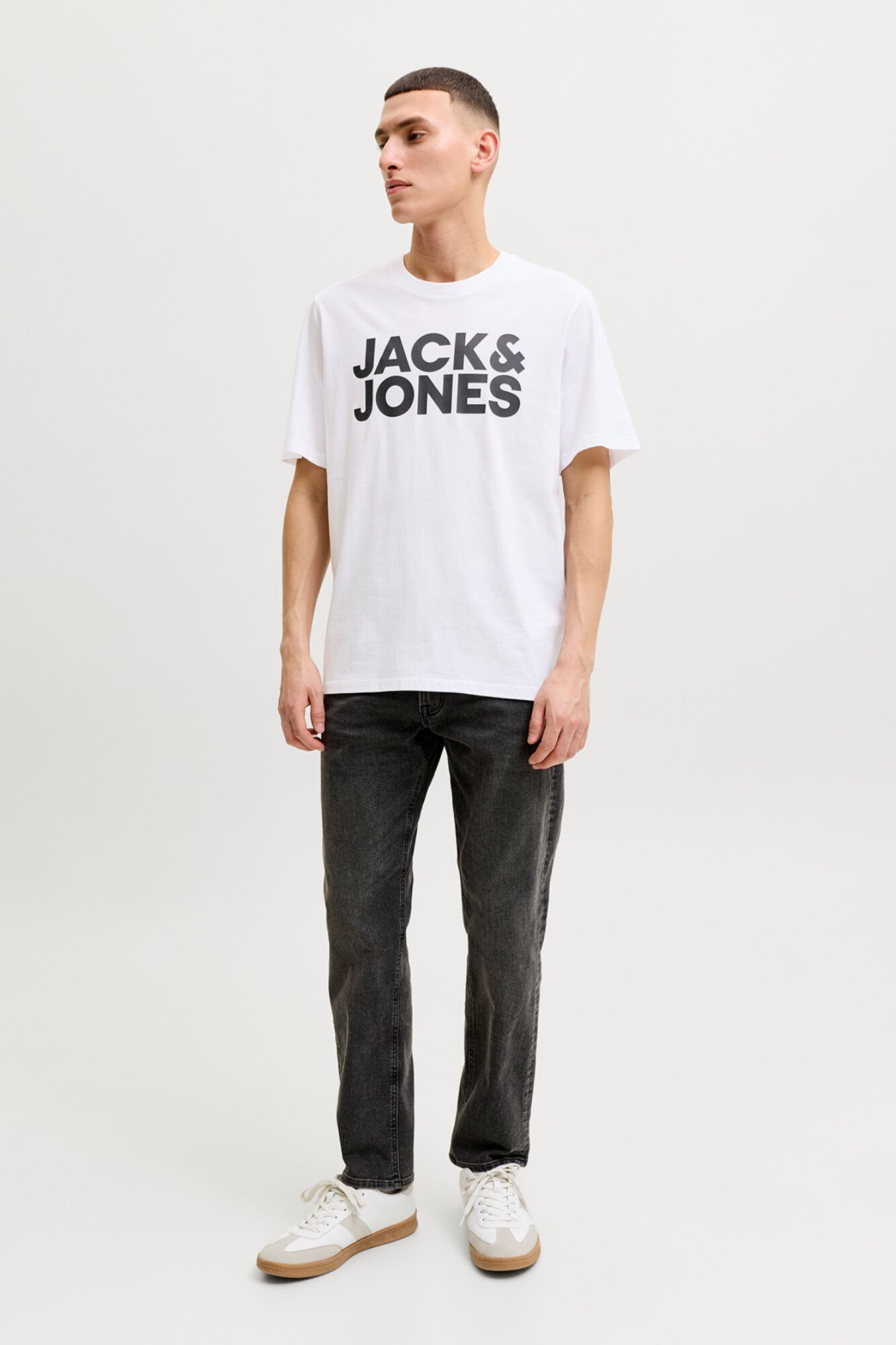 Jack & Jones Playera slim de manga corta natural