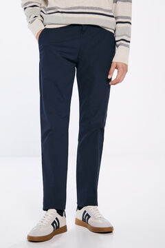Springfield Pantalón chino microestampado slim fit azulado