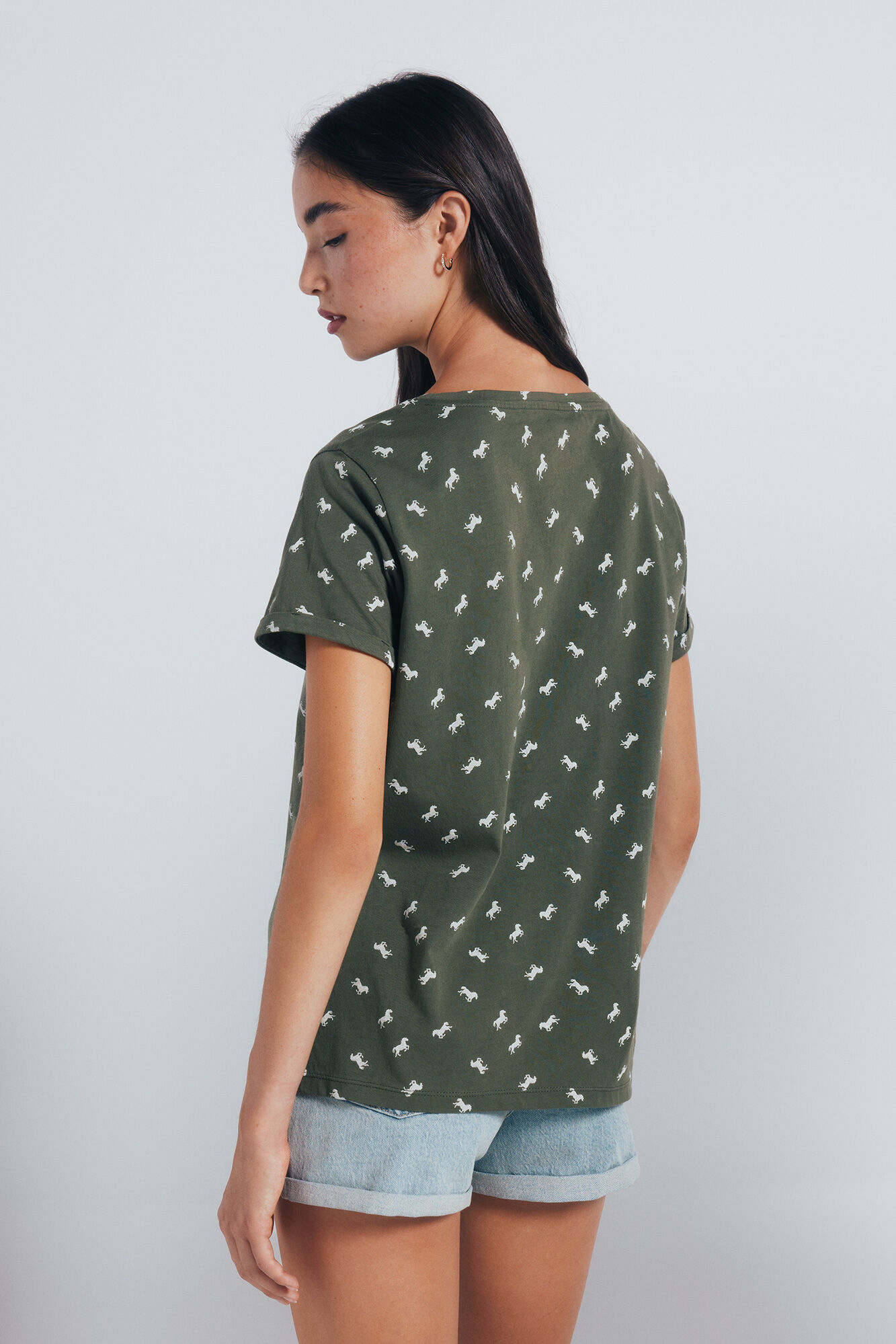 Springfield Playera estampada motivos peque&ntilde;os verde