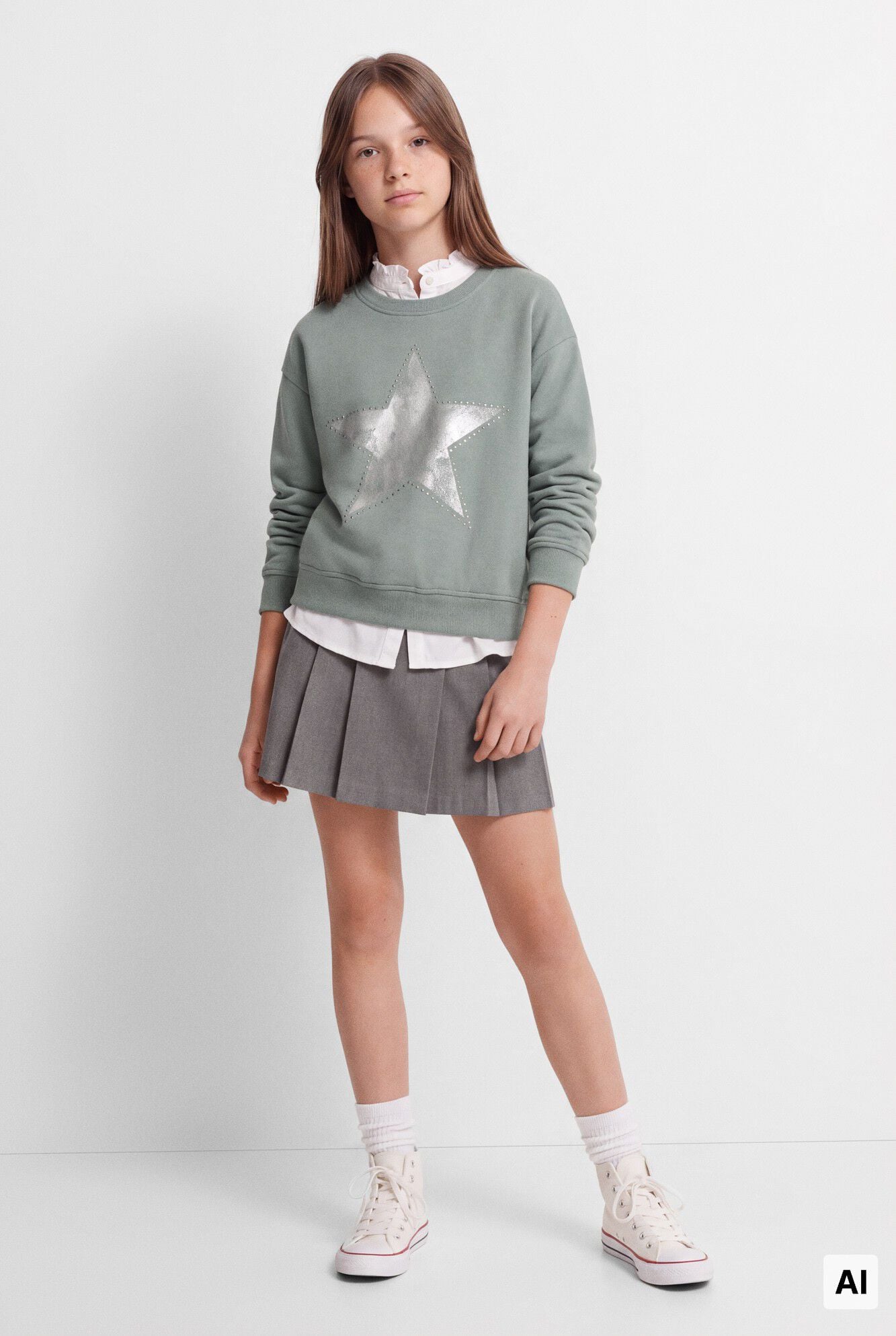 Springfield Kids Sudadera Estrella STUDS verde