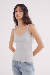 Springfield Playera tirantes puntilla escote gris