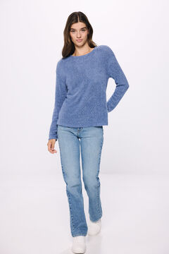 Springfield Playera chenilla escote redondo azul
