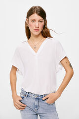 Springfield Blusa Polera Estampada amarillo