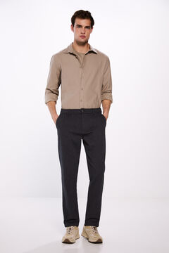 Springfield Camisa algodón cepillado café
