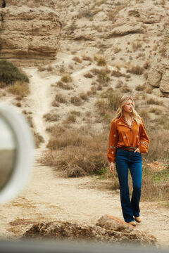 Springfield Blusa bordados étnicos amarillo