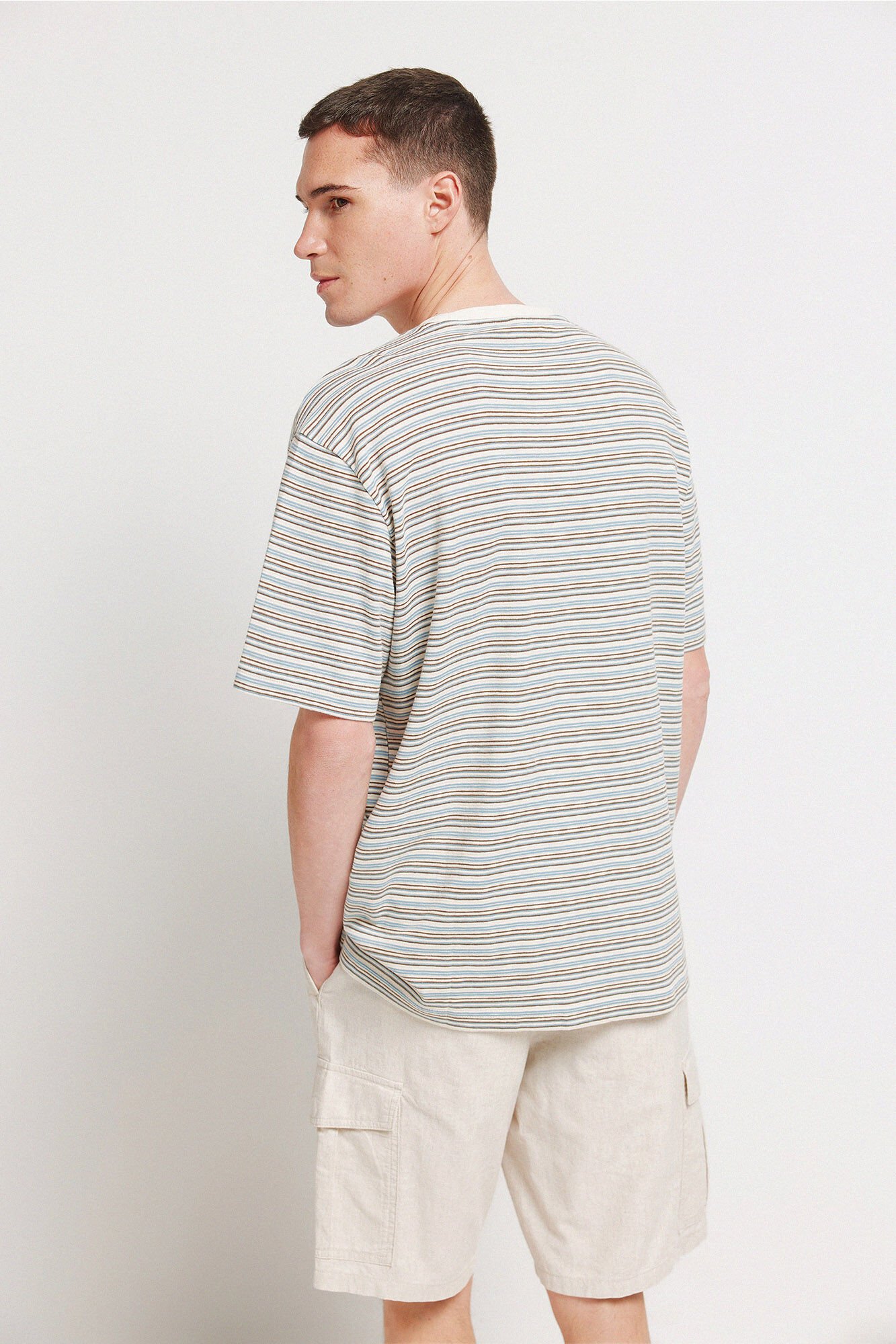 Springfield Playera con textura de rayas blanco