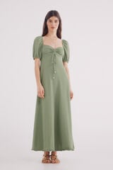 Springfield Vestido midi liso estructura verde