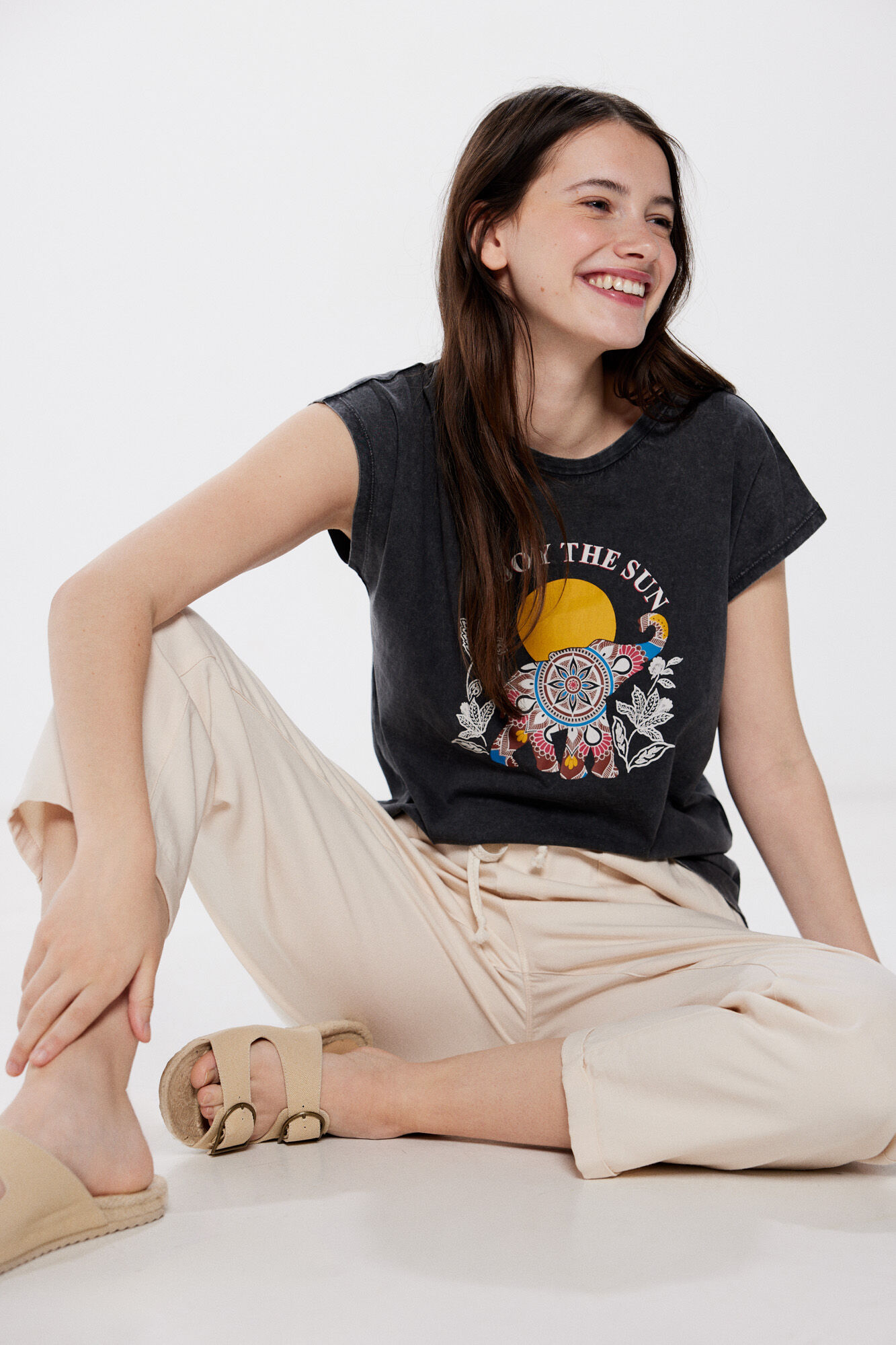 Springfield Playera gr&aacute;fico &eacute;tnico gris