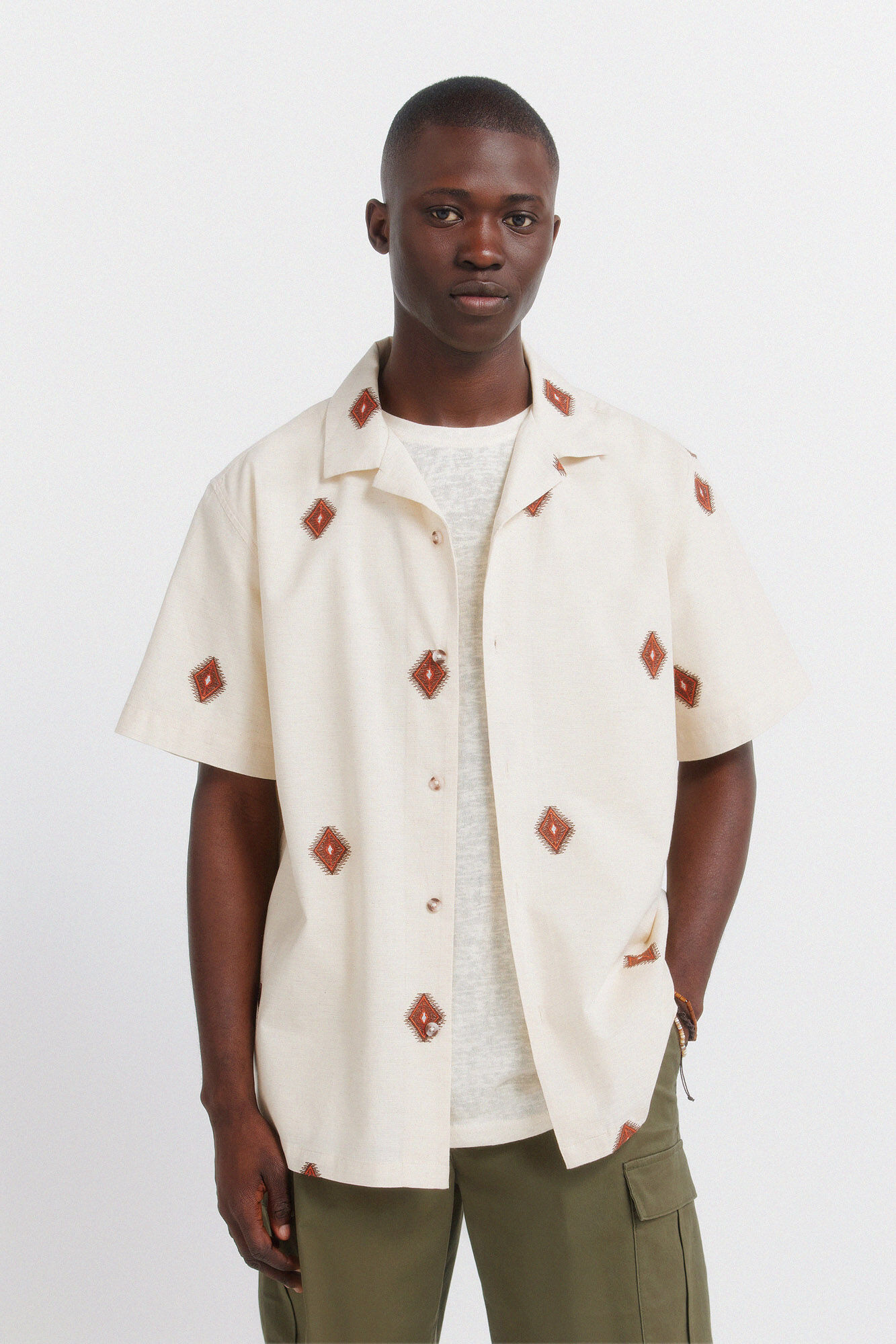 Springfield Camisa de manga corta bordada