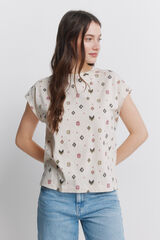 Springfield Playera estampado &eacute;tnico beige