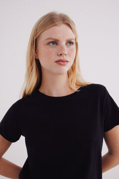 Springfield Playera básica manga vuelta negro