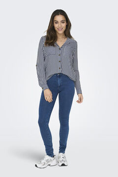 Springfield Camisa fluida con bolsillos frontales azulado