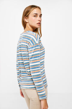 Springfield Playera Rayas Escote Pico azul