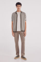 Springfield Pantalón estructura slim fit café