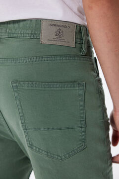 Springfield Pantalón color slim fit verde