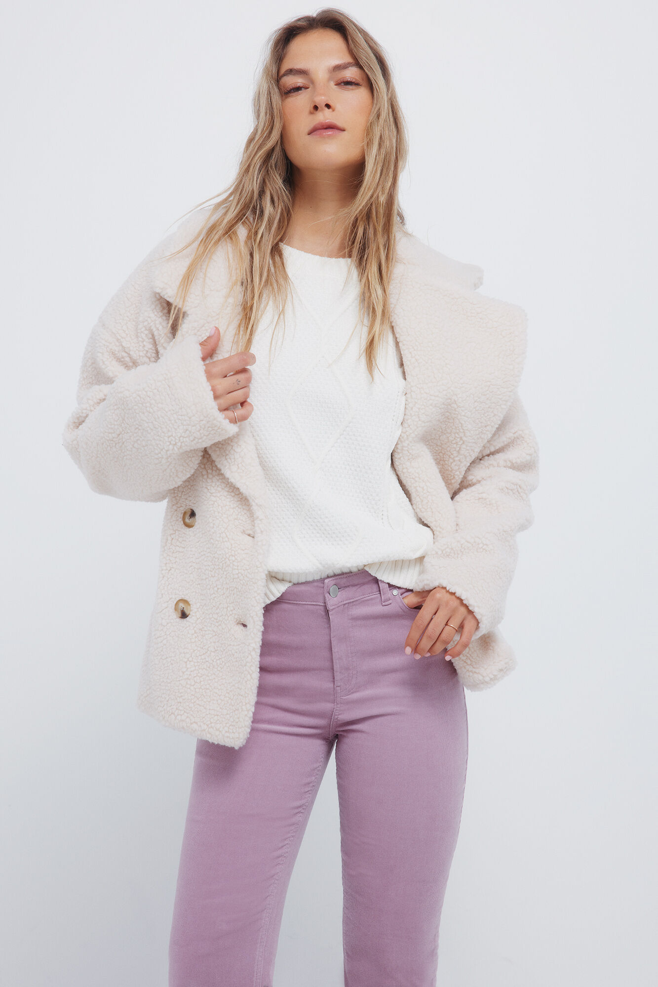 Springfield Pantalones acampanados de pana morado/lila