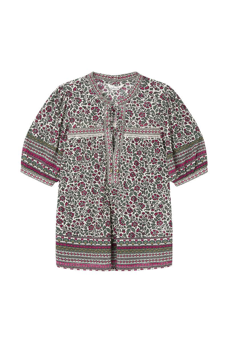 Springfield Blusa estampado mix beige