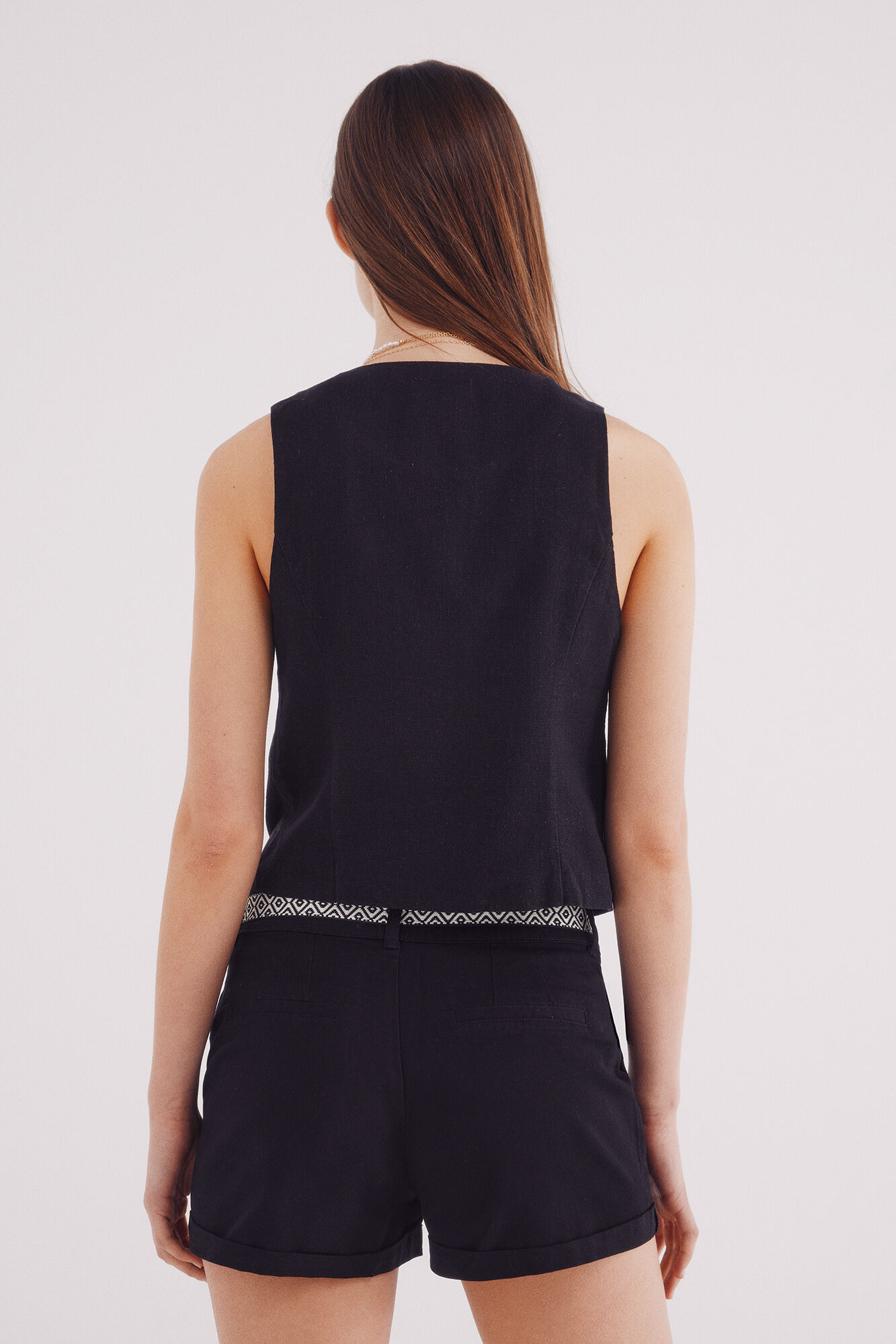 Springfield Shorts chino cintur&oacute;n  negro