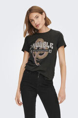 Only Playera estampada de manga corta negro