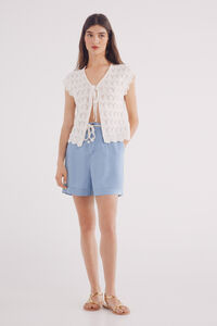 Springfield Shorts cinturón tencel azul
