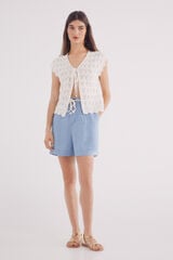 Springfield Shorts cinturón tencel azul