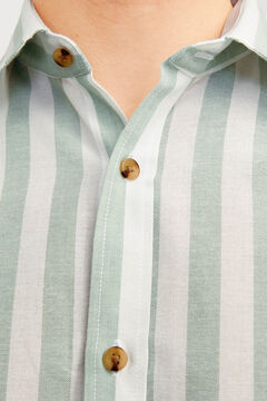 Springfield Camisa oxford slim fit manga corta verde