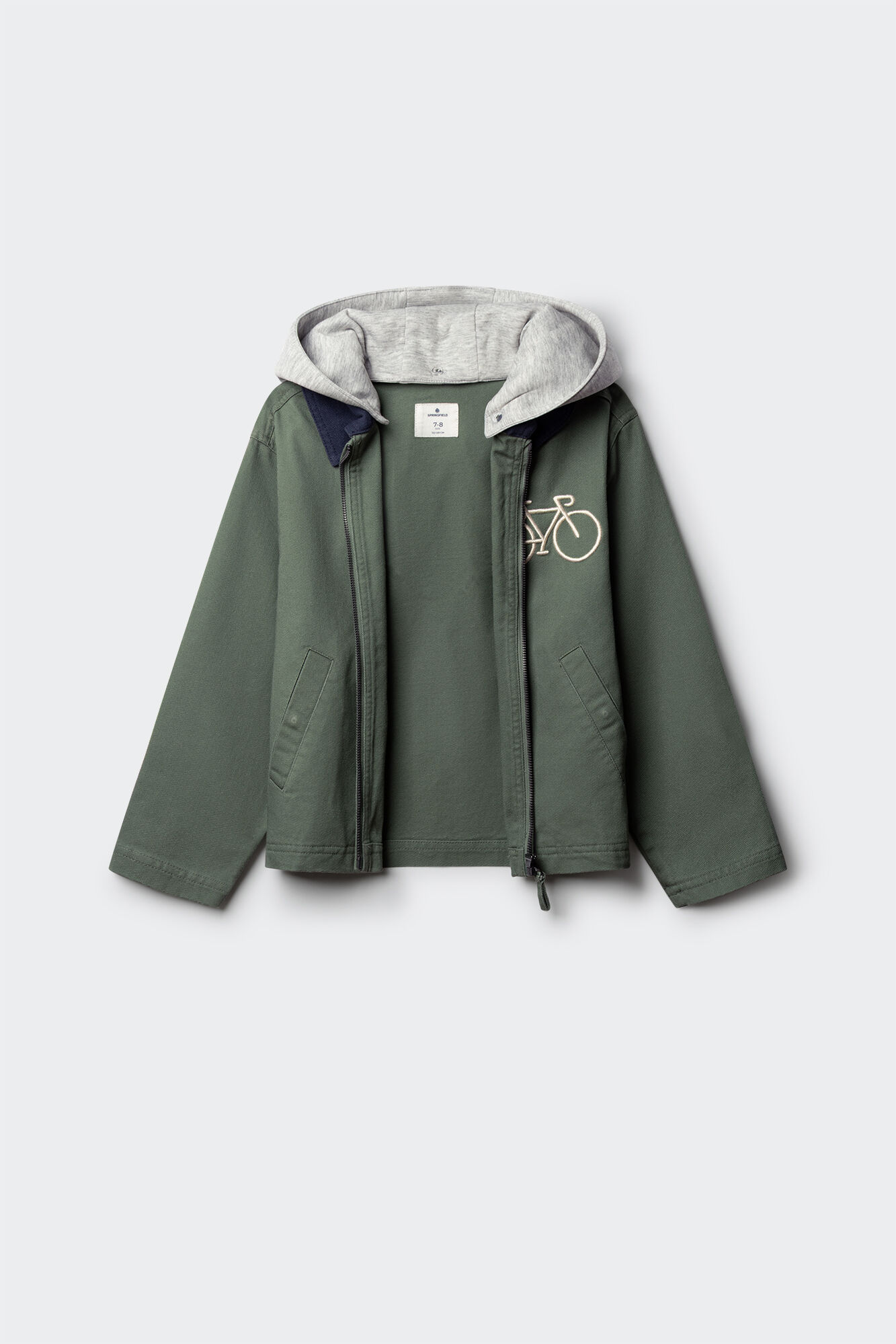 Springfield Kids Chamarra de bici con capucha para ni&ntilde;o verde